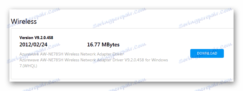 Sterownik karty Wi-Fi na oficjalnej stronie Asusa