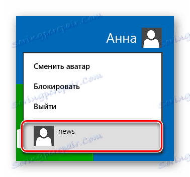 Windows 8 Izbira računa