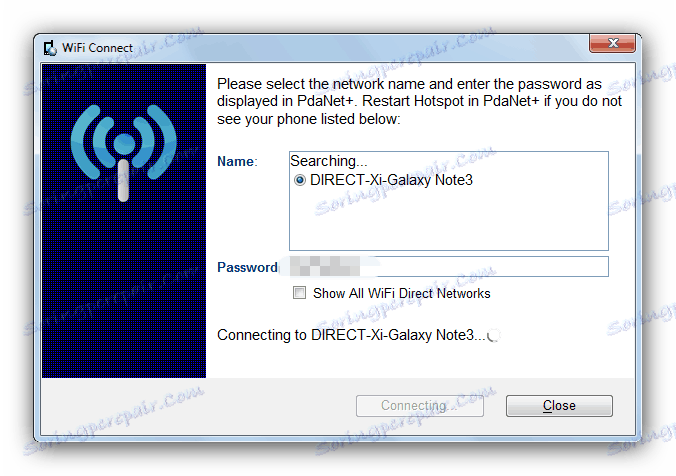 Připojení k přístupovému bodu WiFi vytvořenému společností PDANet