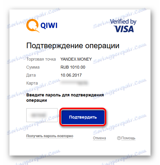 Potvrzení platby z karty Kiwi