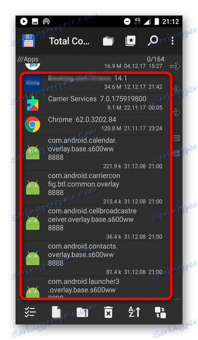 изберете приложението, което да премахнете в Total Commander
