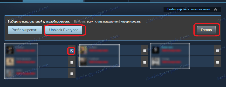Odblokiranje uporabnikov na Steam