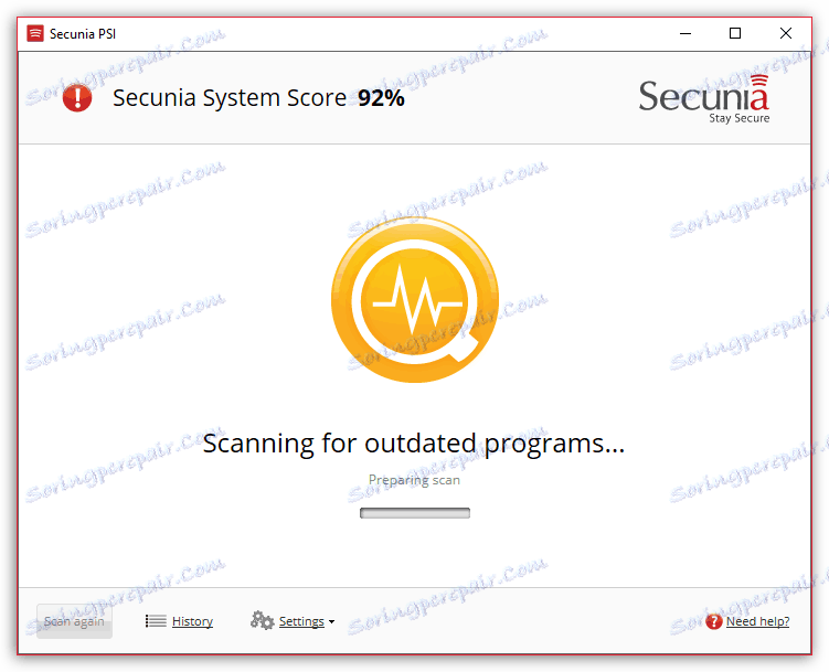Пошук оновлень для програм за допомогою Secunia PSI