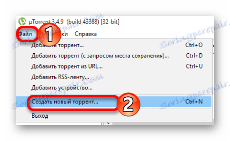 مسیر ایجاد یک فایل تورنت جدید