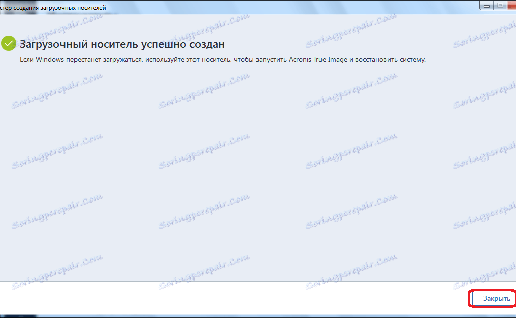 Zaváděcí médium je vytvořeno v programu Acronis True Image