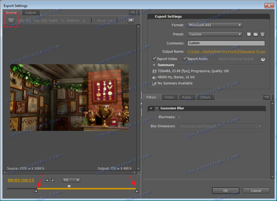 udalenie-uchastka-видео-при-sohranenii-V-програма-кирпич премиер-про