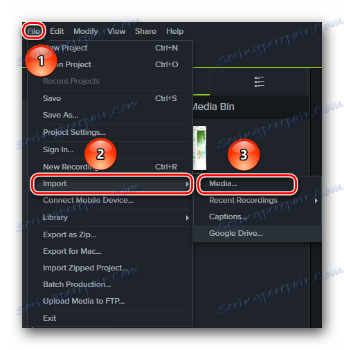 Uvozimo medijsku datoteku u Camtasia Studio