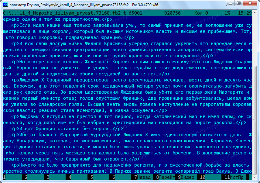 Przeglądanie pliku tekstowego w programie FAR Manager