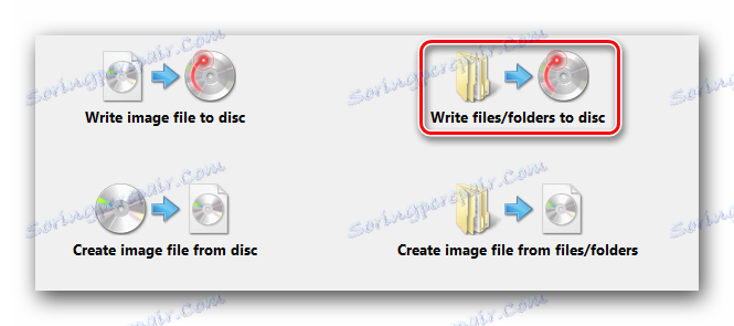 Stiskněte tlačítko pro zápis souborů a složek na disk v aplikaci ImgBurn