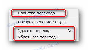 Kontekstni meni pri izbiri orodja Premikanje na urejevalnik videooglasov Movavi