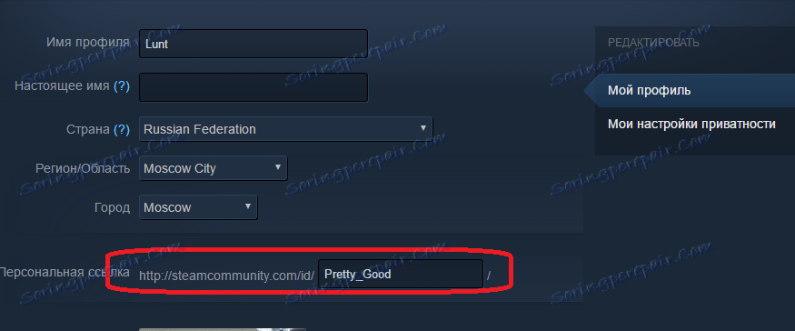 Инсталирање личне везе у Стеам профилу