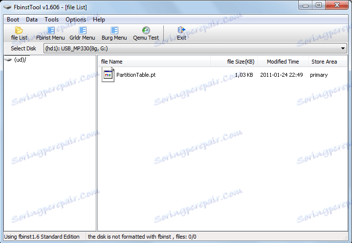 datoteko PartitionTable.pt v orodju FBinst v WinSetupFromUsb