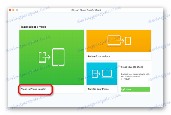 prenos dát medzi telefónmi v prevode iSkySoft