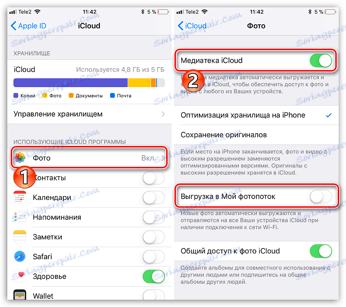 Postavljanje prijenosa fotografija na iCloud