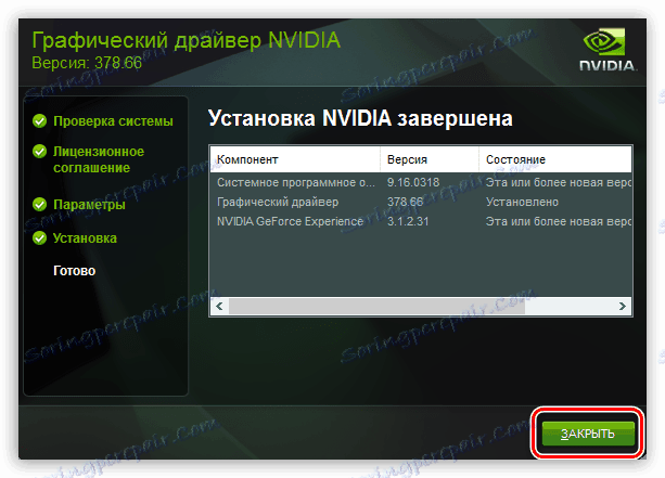 پیغام نصب موفقیت آمیز هنگام ارتقاء نرم افزار NVIDIA