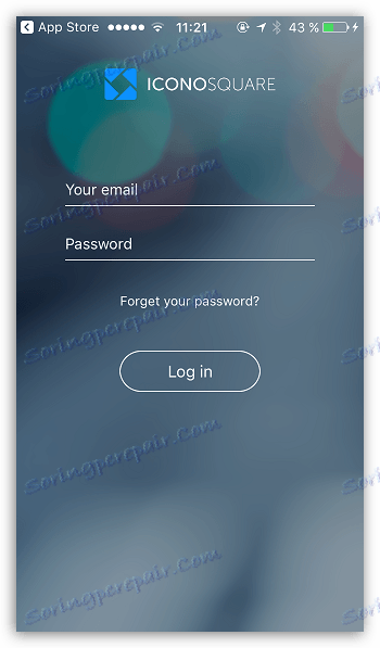 Autorizácia v službe Iconsqare na smartphone