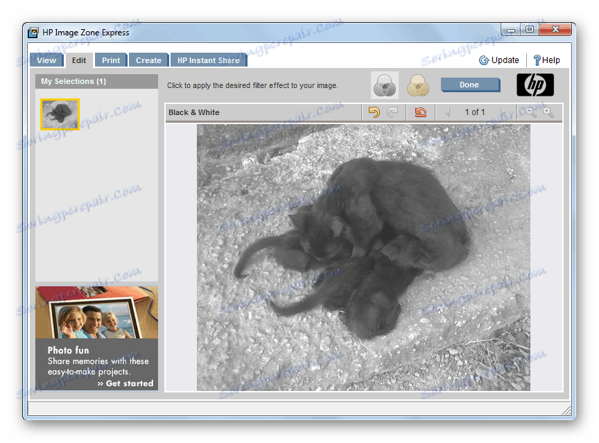 تحرير صورة في برنامج HP Image Zone Photo