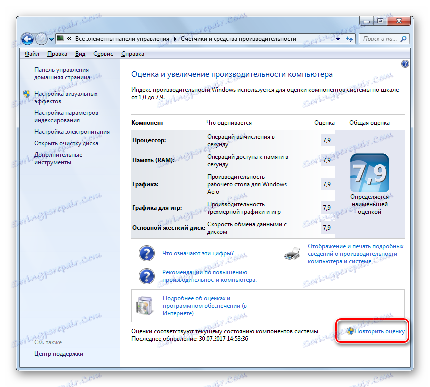 Изпълнете нов тест в прозореца на Windows 7 за оценка и подобряване на производителността