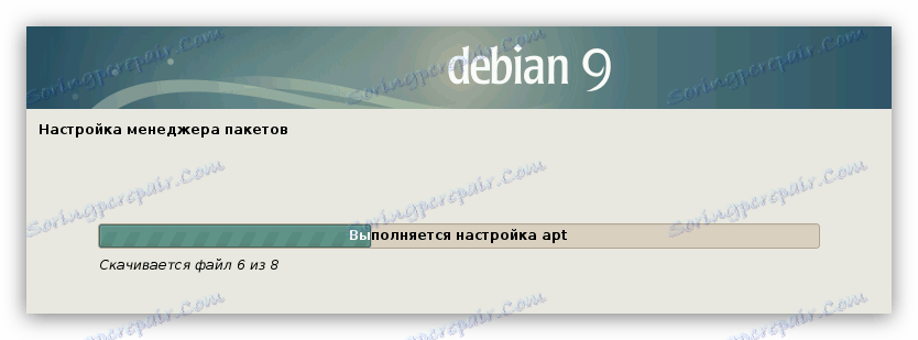 допълнителни компоненти се зареждат при инсталирането на debian 9
