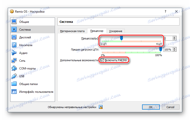 Konfiguriranje procesorja virtualnih naprav v VirtualBoxu za operacijski sistem Windows