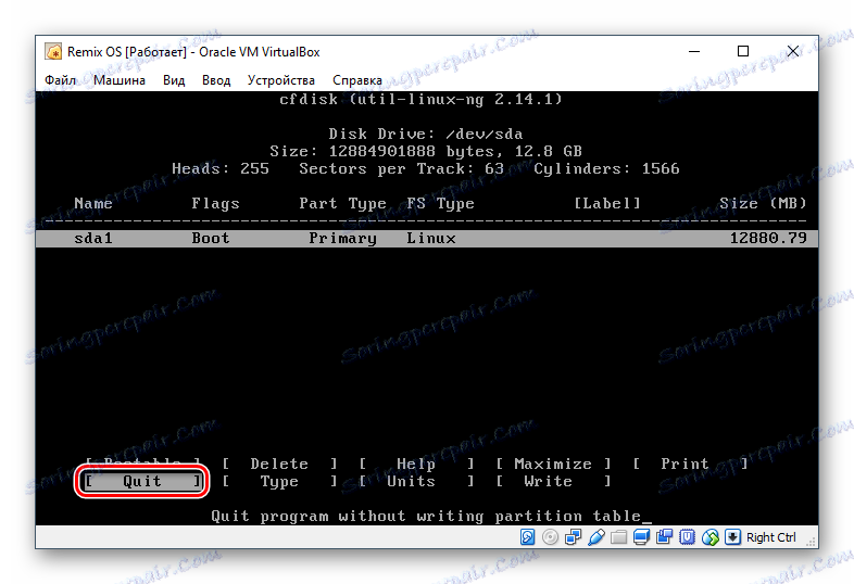 Izhod cfidsk Remix OS v VirtualBox