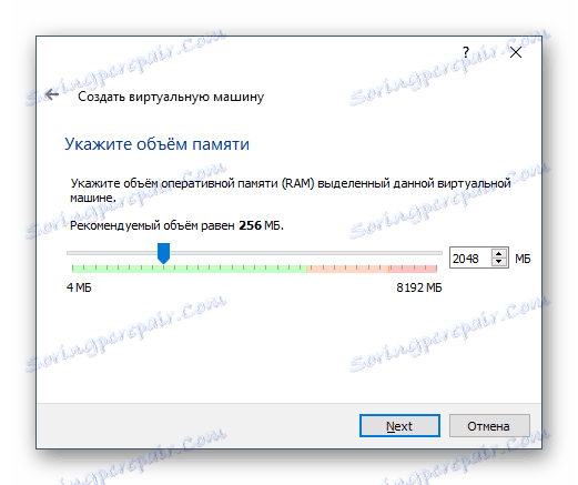 Količina RAM v VirtualBoxu za operacijski sistem Windows