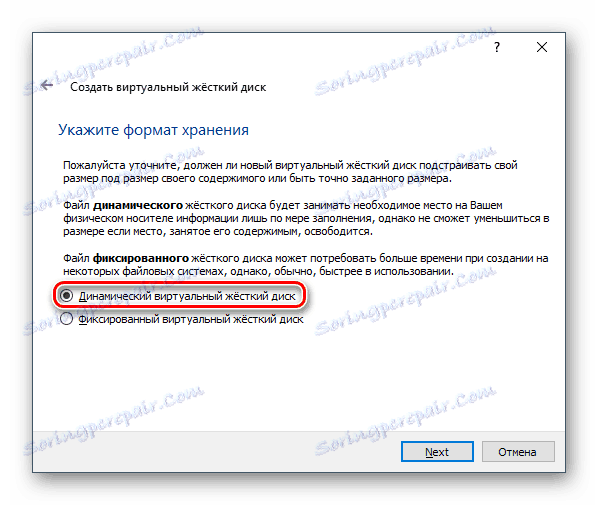 Format virtualnega trdega diska v VirtualBoxu za operacijski sistem Windows
