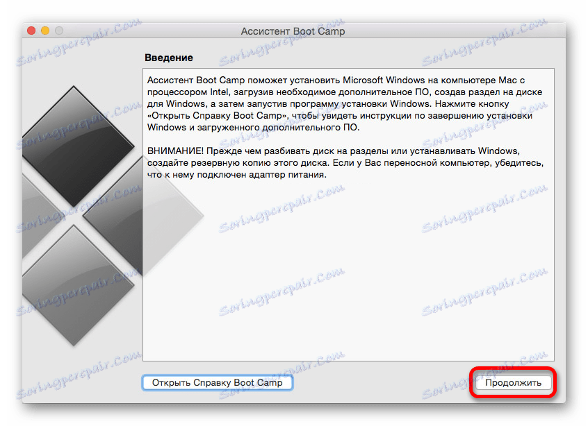 Spuštění nástroje Bootcamp Assistant pro instalaci systému Windows 10 na počítači Mac