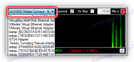 Výběr síťové karty pro sledování v programu JDAST