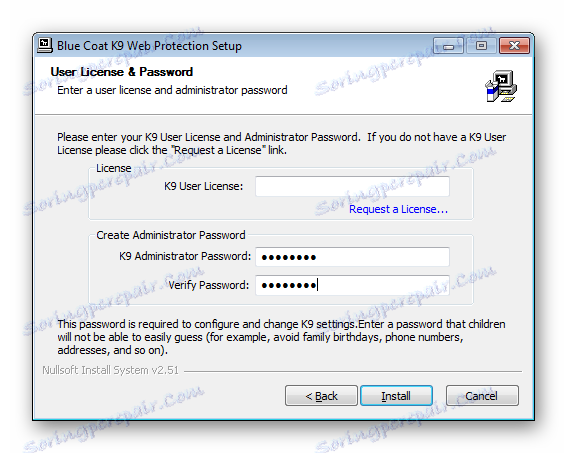 k9 web protection default password