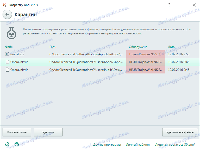 Kasarantin v Kaspersky Anti-Virus