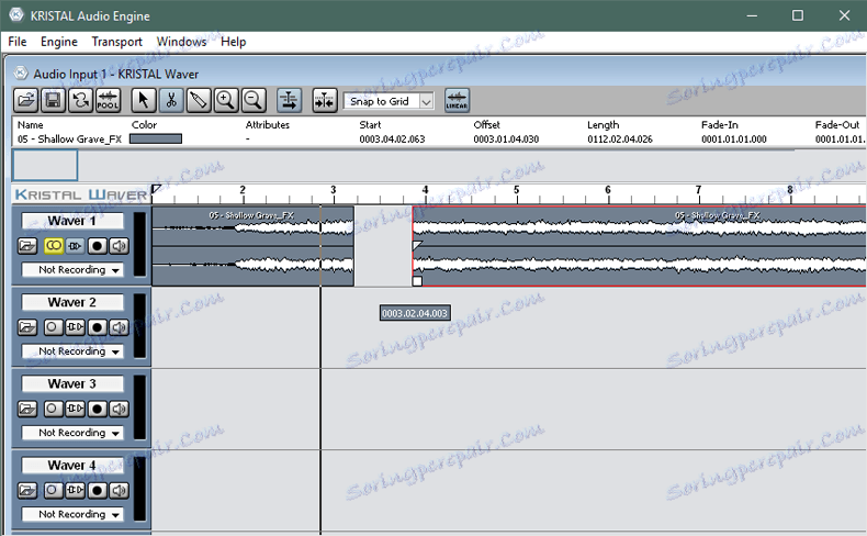 Изрежете музика в Kristal Audio Engine