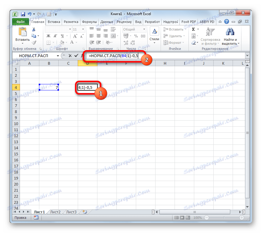 Формула обчислення функції Лапласа в Microsoft Excel