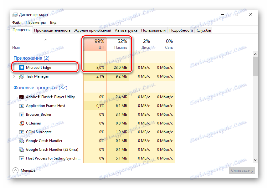 V manažerovi úloh se podíváme na Microsoft Edge a na stránkách Ladio.ru