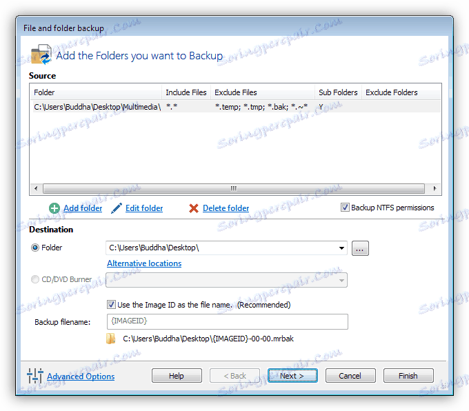 Креирање резервне копије датотека и фасцикли у програму Мацриум РефлецтКреирање резервне копије датотека и фасцикли у програму Мацриум Рефлецт