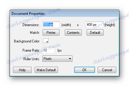 Nastavitev dokumenta Macromedia Flash MX