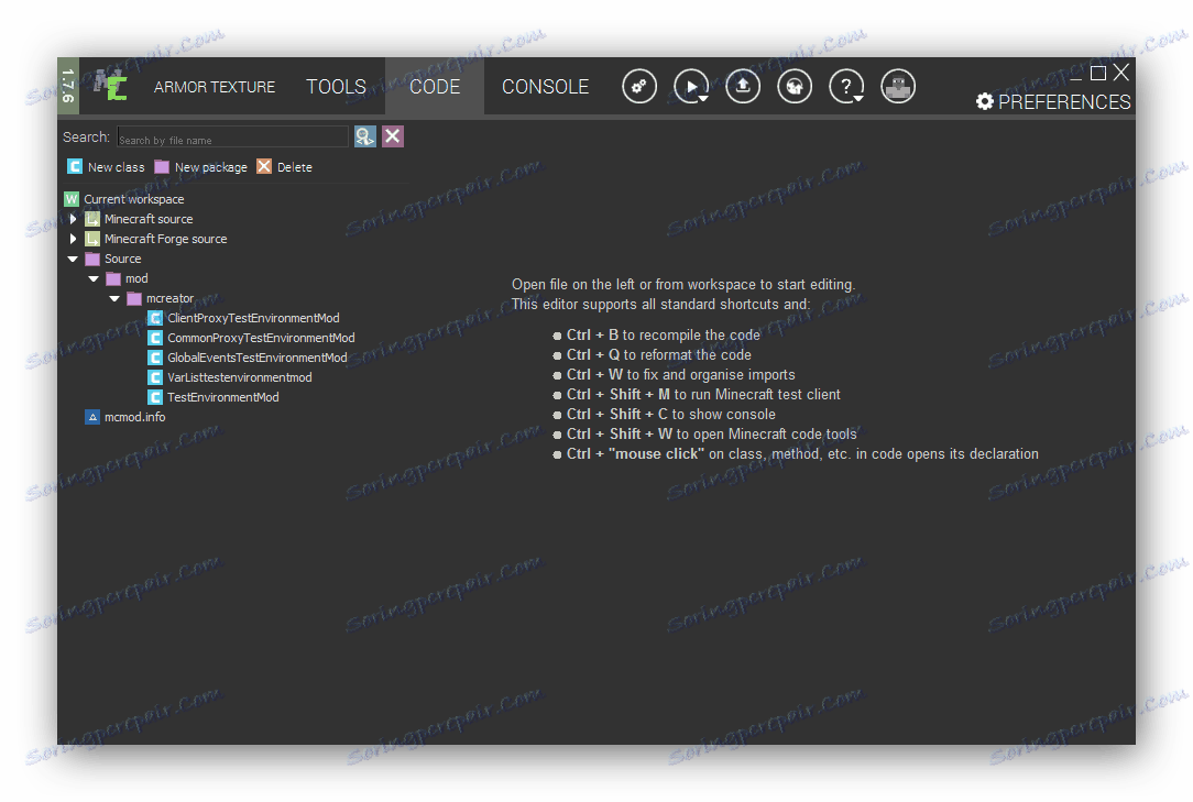Praca z kodem źródłowym MCreator