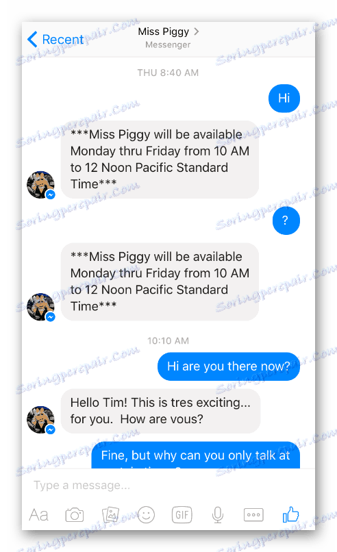 Rozhovor v aplikácii Messenger