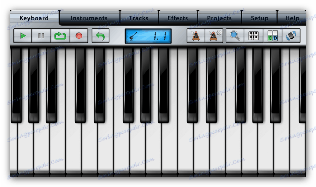 Клавіатура синтезатора в Music Studio Lite