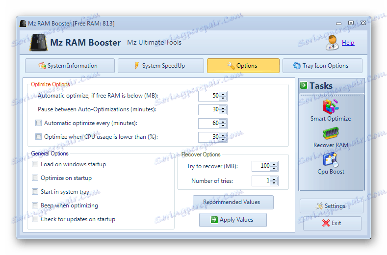 Поставке за периодизацију задатака за чишћење РАМ-а у програму Мз Рам Боостер