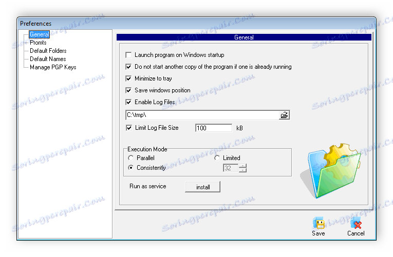 Nastavenia ABC Backup Pro