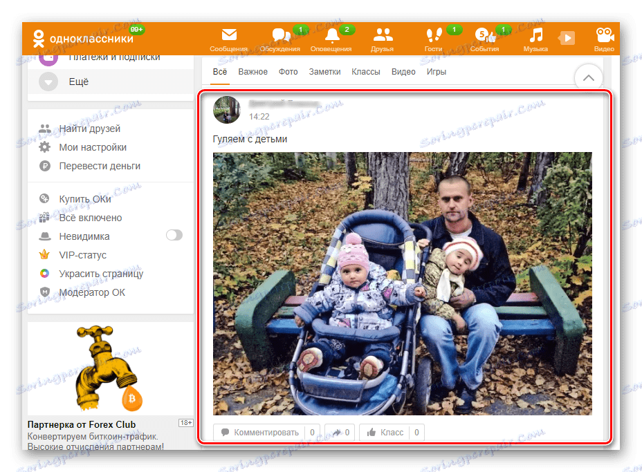 Fotky v poznámce zveřejněné na webu Odnoklassniki