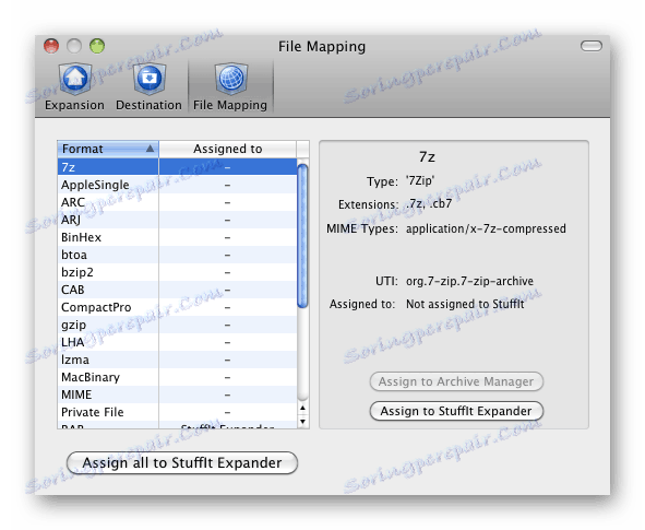 Інтерфейс архиватора StuffIt Expander для macOS
