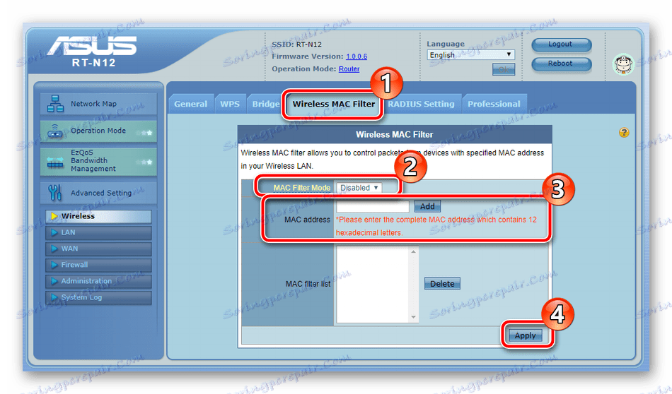 asus mac address router