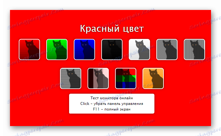 Сторінка онлайн-сервісу для перевірки монітора на биті пікселі CatLair
