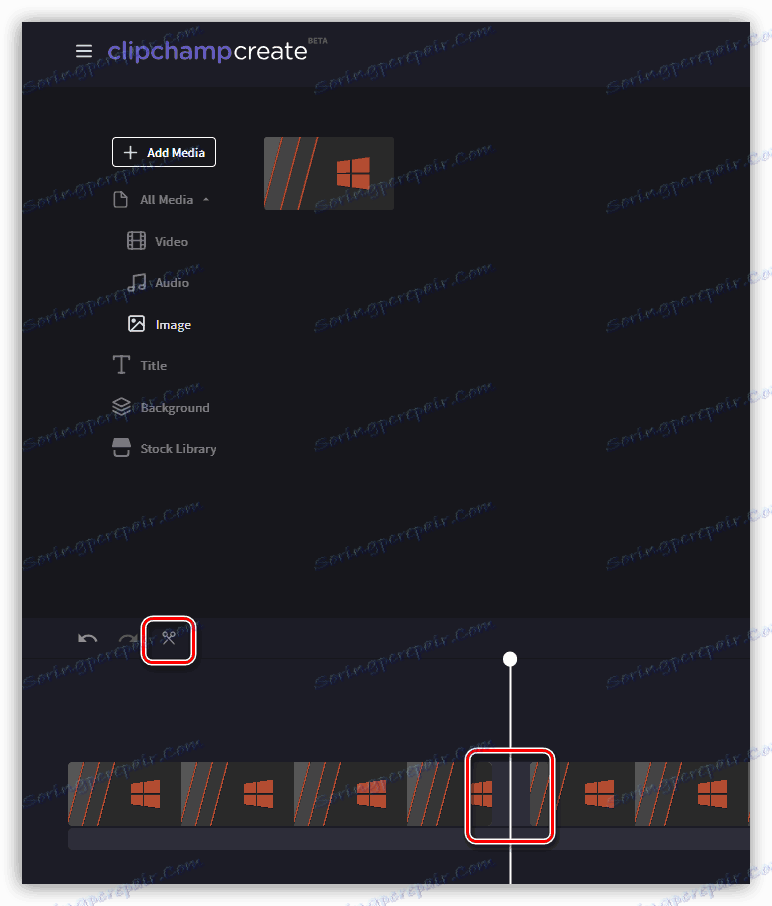 Обрізка фрагментів відеоролика на сервісі Clipchamp