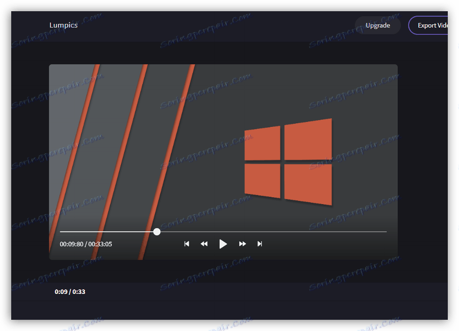 Плеєр предпросмотра відеоролика на сервісі Clipchamp