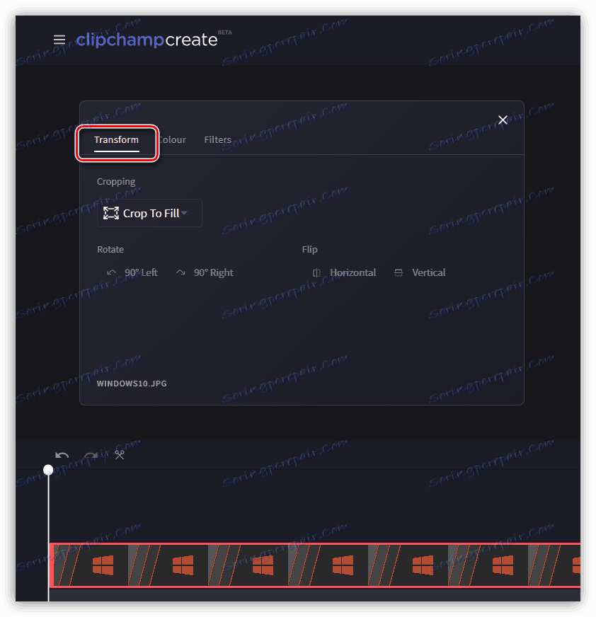 Трансформування відеоролика на сервісі Clipchamp