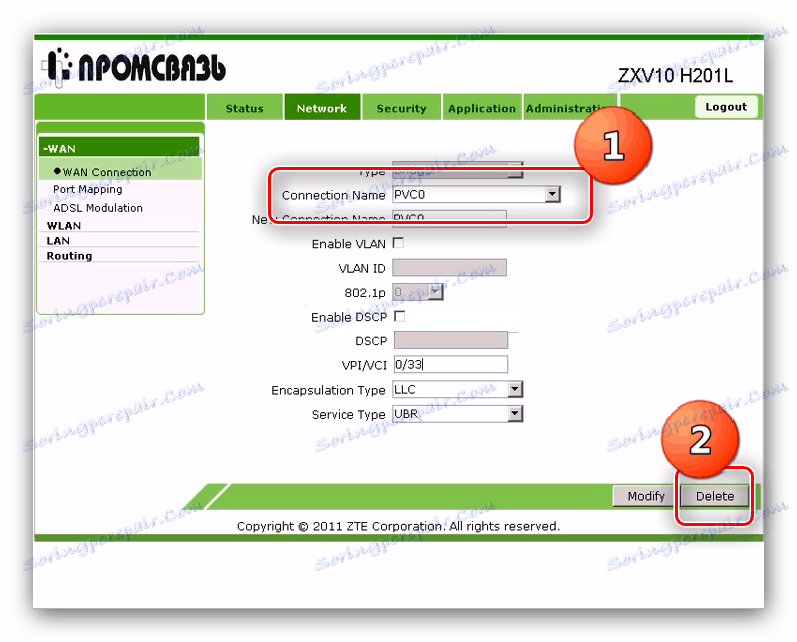 پرومسویاز H208L پروفیل قدیمی را برای پیکربندی مودم ByFly حذف کنید