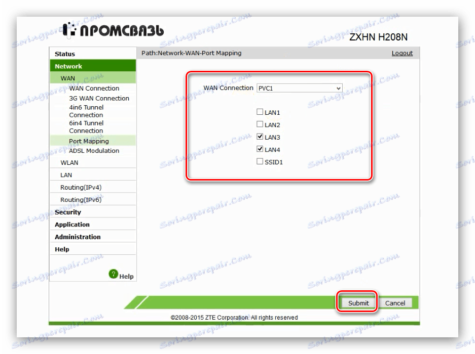 Настройка порта lan4 в модеме zxhn h208n под интернет